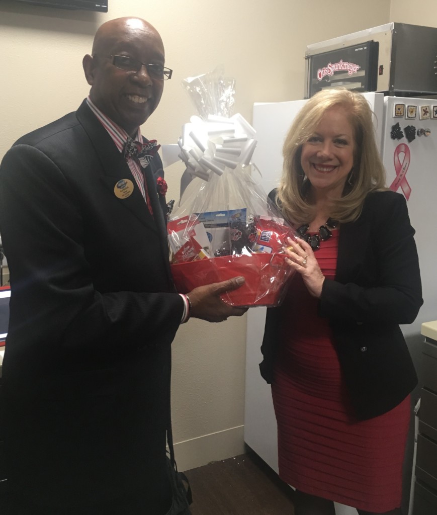 Fred Whitfield, Business Relations Director, Huffines Automotive Group and Debbie Sardone, Owner, Buckets & Bows Maid Service 