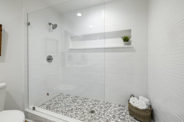 how to clean a walk-in tiled shower